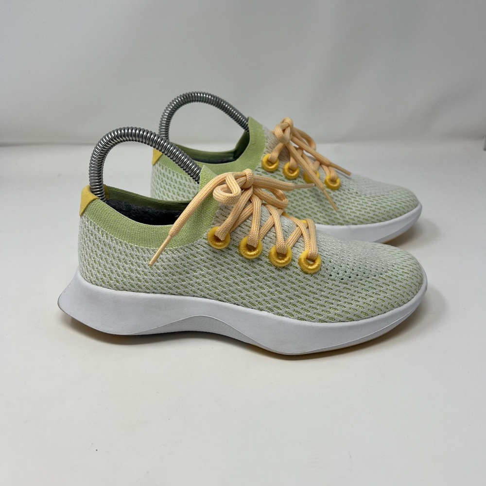 Allbirds Tree Dasher Running Shoes Women 6 Green Yellow Athletic Breathable Mesh